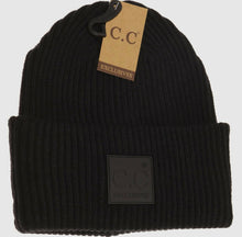 Load image into Gallery viewer, C.C Ribbed Rubber Patch Beanie