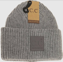 Load image into Gallery viewer, C.C Ribbed Rubber Patch Beanie