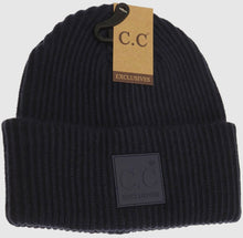 Load image into Gallery viewer, C.C Ribbed Rubber Patch Beanie