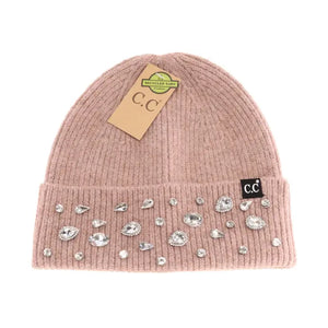 C.C Rhinestone Charm Cuff Beanie