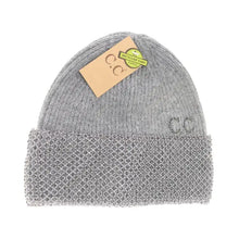 Load image into Gallery viewer, C.C Rhinestone Net Cuff Beanie