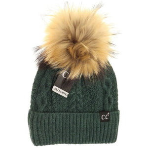 CC Exclusive - Black Label Special Edition Ribbed Cuff Fur Pom Beanie