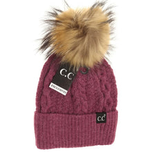 Load image into Gallery viewer, CC Exclusive - Black Label Special Edition Ribbed Cuff Fur Pom Beanie