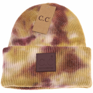 C.C Tie Dye Beanie with Rubber Patch